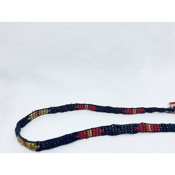 Russian Necklace Carpathian Seed Bead Indigenous Caucus Art Vintage Handmade Red - Picture 7 of 16